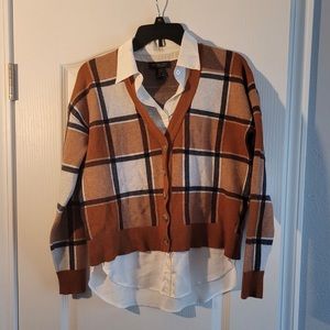 Rachel Zoe fall plaid pull over top